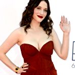 Pic of Busty Kat Dennings shows deep cleavage in red dress