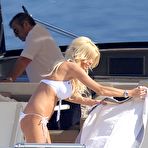 Pic of Victoria Silvstedt sexy in white bikini on the yacht