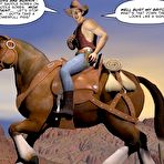 Pic of Gay cowboys adventures  horsey style: rare 3D gay comics and anime fantasy about gay hunks hardcore experiments outdoors in the Wild West