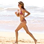 Pic of Gisele Bundchen wearing a bikini on the beach