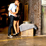 Pic of Sapphire Kiss devours his huge cock in a back alley