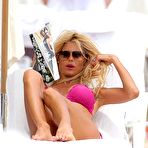 Pic of Victoria Silvstedt in pink bikini on a beach