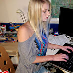 Pic of Sarah Cute Nerdy Blonde Strips Down - Bunny Lust