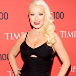 Pic of Christina Aguilera slight cleavy in tight black dress