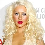 Pic of Christina Aguilera posing at redcarpet in long night dress
