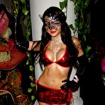 Pic of Tila Tequila deep cleaveg and legs at Halloween party