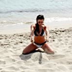 Pic of Imogen Thomas seen on the beach while in Italy