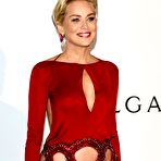 Pic of Sharon Stone pokies under tight red dress