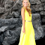 Pic of Kimberley Garner no bra under yellow dress