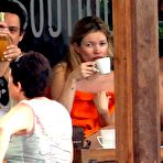 Pic of Kate Moss titslip and see through candids in St. Barths
