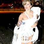 Pic of Lady Gaga posing in see through white dress