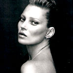 Pic of Kate Moss sexy and topless b;ack-&-white scans