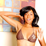 Pic of Jazmin Ryder - Smoking hot black chick Jazmin Ryder slowly strips her lingerie and toys her muff.