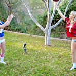 Pic of Alison Angel - Alison Angel talks her blonde girlfriend into playing ball and their wet pussies.