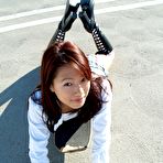 Pic of Amateur California Asian skater girl photographed outside by her bf.