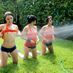 Pic of Haze Her sorority sisters get wet with garden hose