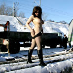 Pic of Dirty Public Nudity. Naked in the snow.