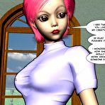 Pic of Shemale mistress of french maid 3D cartoon comics anime about huge cock of redhead babe in pantyhose stocking, facial cumshot & oral blowjob of teen in uniform & orgasm between legs: toon hentai