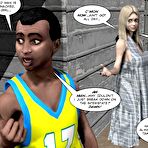 Pic of Teen blonde maid with fat big tits vs innocent ebony boy's huge cock in ridiculous 3D anime porn story and interracial comics