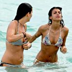 Pic of Elisabetta Canalis hard nipples and cameltoe in bikini on the beach