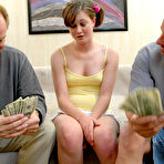 Pic of Teens For Cash - Hot teen fucking hard with two guys for money!