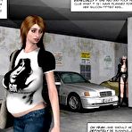 Pic of Chubby blonde sex attack 3D erotic comics about bizarre female domination of fat housewife in latex uniform: anime hentai fetish cartoons about femdom forced masturbation by bottle dildo of large hairy pussy of big tits hooker babe outdoors
