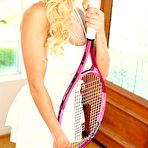 Pic of hot tennis star Gina Lynn gets shoved by her opponent's huge racket @ GinaLynn