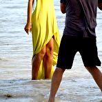 Pic of Rihanna on the set of a photoshoot in Barbados