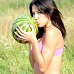 Pic of Babe With Nice Tits Posing With A Watermelon