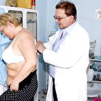 Pic of Fat mature Radka gyno speculum pussy exam at kinky clinic