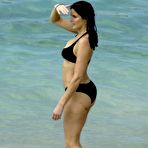Pic of Stephanie Seymour nipple slip in black bikini paparazzi shots