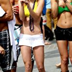 Pic of AnnaLynne McCord in yellow bikini and tiny white skirt paparazzi shots