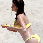 Pic of Stephanie Seymour titslip in yellow bikini paparazzi shots in St. Barts