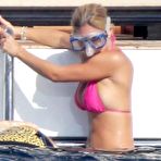 Pic of Bar Refaeli in pink bikini on the yacht paparazzi shots