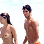 Pic of Belen Rodriguez caught topless on the beach