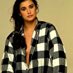 Pic of Demi Moore posing without bra early photoshoots