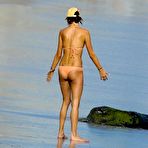 Pic of Alessandra Ambrosio in orange bikini in Malibu