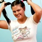 Pic of Chubby Loving - Fat Teen In Pigtails Stripping