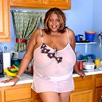 Pic of Chubby Loving - Huge Tits Black BBW Teasing In Kitchen