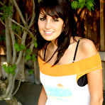 Pic of Kissable Kaydin - Attractive brunette model Kissable Kaydin strips her white mini skirt and shows off.