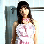 Pic of Kotone Moriyama Asian in stockings and apron is ready for shower