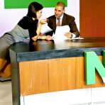 Pic of Yurizan Beltran seduces the news anchor in the television studio