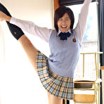 Pic of Ageha Yagyu Asian takes school uniform off showing flexibility