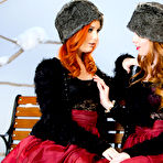 Pic of Dani Jensen and Marie McCray heating things up in the winter wonderland