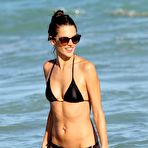 Pic of Alessandra Ambrosio in black bikini on a beach