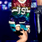 Pic of Lily Allen upskirt, shows pants on a stage