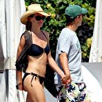 Pic of Hilary Swank in black bikini on the beach in Hawaii