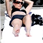 Pic of Kristin Davis poolside in black bikini paparazzi shots in Hawaii