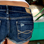 Pic of Casi James - Beautiful teen chick Casi James strips her denim shorts and shows us her booty.