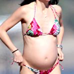 Pic of Selma Blair pregnant in a bikini at the beach in Malibu